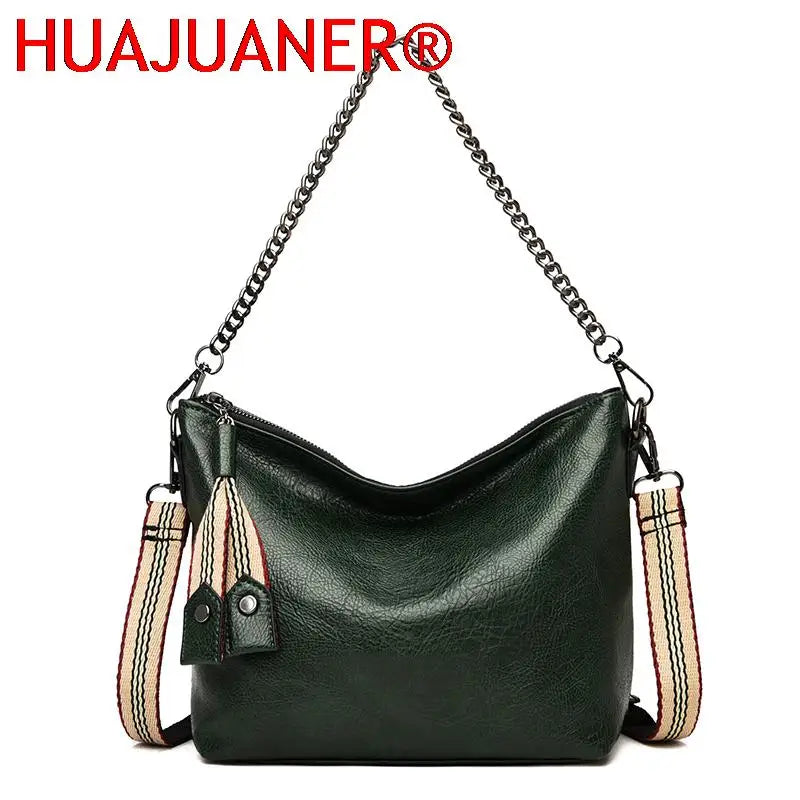 PU Leather Shoulder Bags For Women Chain High Capacity Handbags