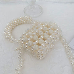 Pearl Beaded Mini Tote Handbag Wedding Evening Clutch Bridal Party Purse