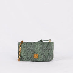 High Leather Crossbody Bag Solid Shoulder Snake Print Large Purse