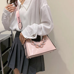 PU Leather Chain Handbags Small Shoulder Messenger Bag for Women