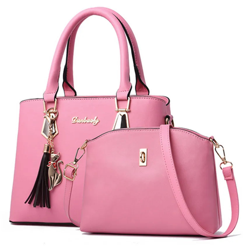 Women's Hand Bags Set - 2 Pieces Purse Handbags