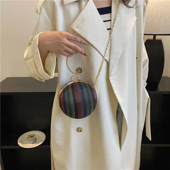 Ring Handbags Chain Shoulder Ball Dinner Bag Crossbody Satchel