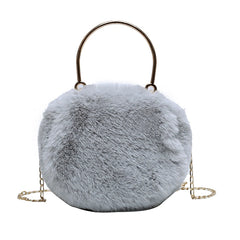 Winter Plush Bags for Women Handbags Ladies Warm Fur Chain Shoulder Bag