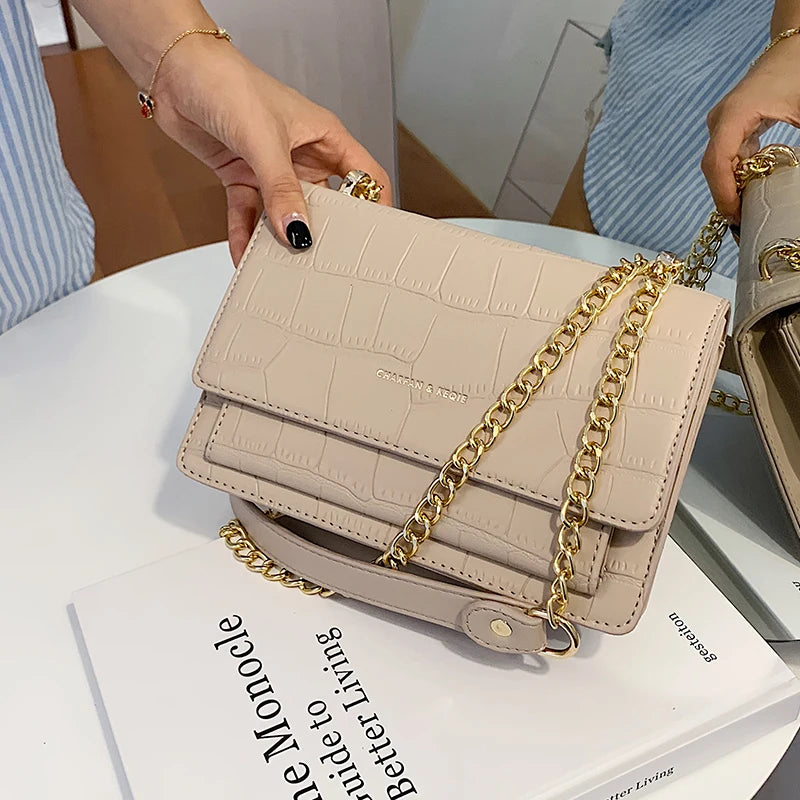 Net Red Texture Square Sling Bag Mini Handbag