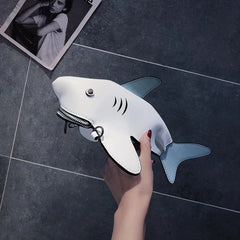 Shark Shape Bag Top Leather Crossbody Bag Lady Bag Cartoon Purse