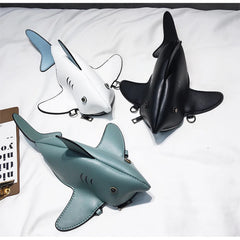 Shark Shape Bag Top Leather Crossbody Bag Lady Bag Cartoon Purse