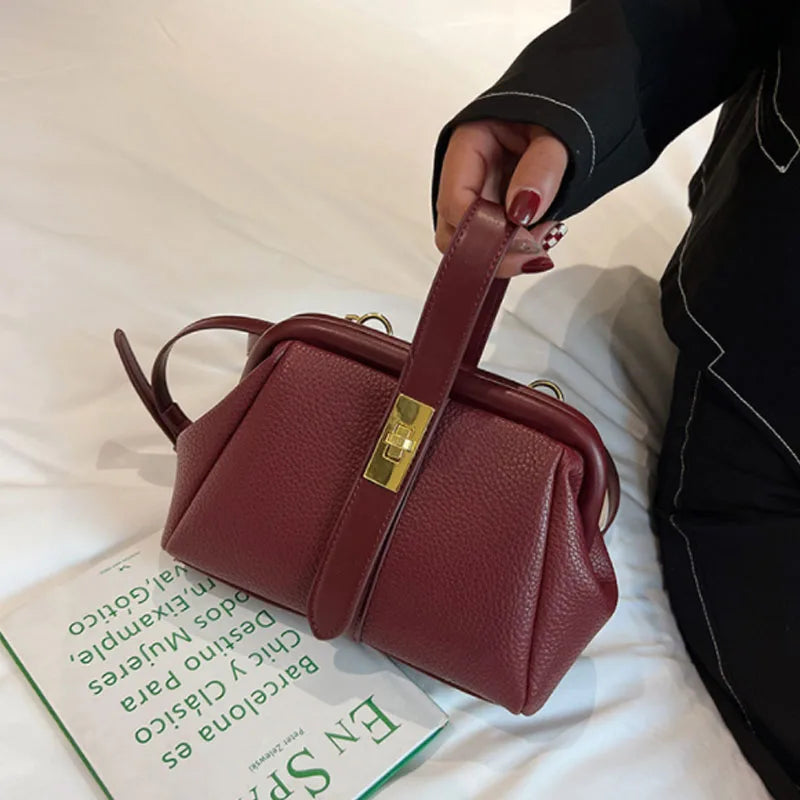 Vintage Tote Bag Shell PU Leather Women's Handbag Shoulder Bag