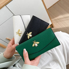 Long Ultra-Thin Wallet Female Honeybee Large Capacity Clutch Wallet