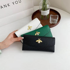 Long Ultra-Thin Wallet Female Honeybee Large Capacity Clutch Wallet