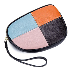 Women Leather Clutches Plaid Red Phone Bag Ladies Zipper Clutch Wallet