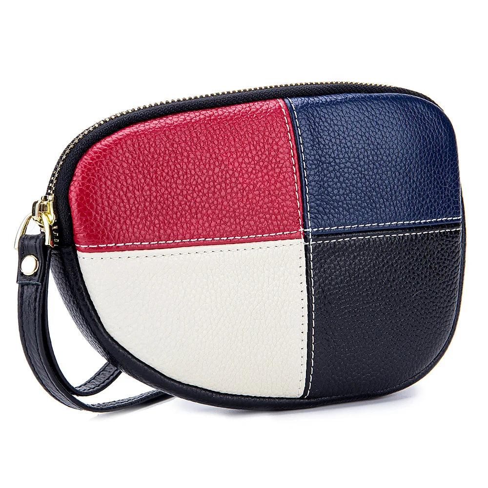 Women Leather Clutches Plaid Red Phone Bag Ladies Zipper Clutch Wallet