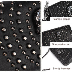 Women Shoulder Bag Crossbody Bag Punk Stud Skull Handbag Purse