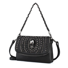 Women Shoulder Bag Crossbody Bag Punk Stud Skull Handbag Purse
