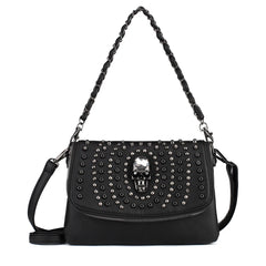 Women Shoulder Bag Crossbody Bag Punk Stud Skull Handbag Purse