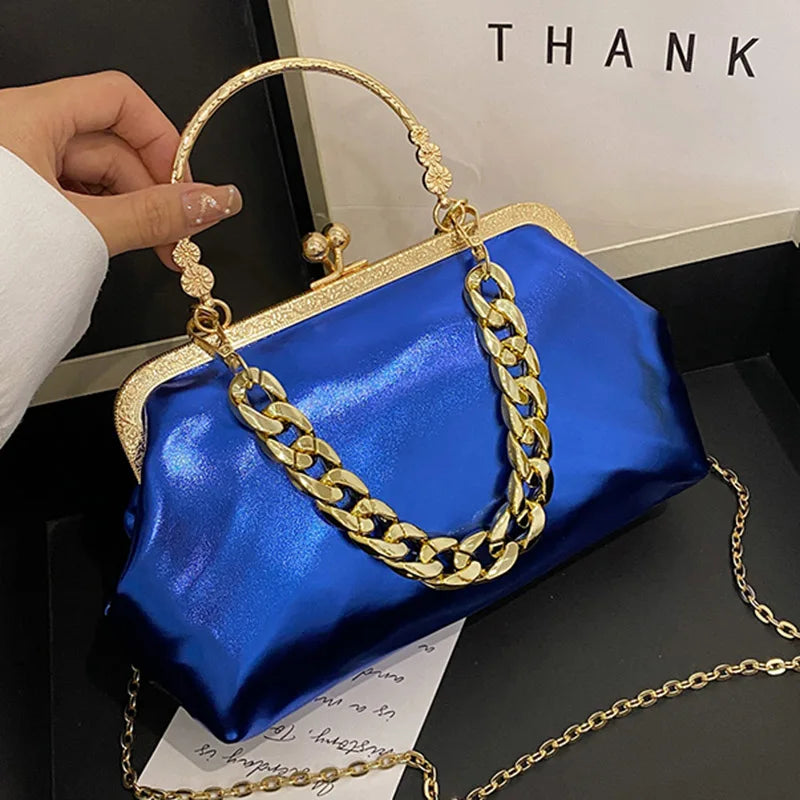 Silver Green Shoulder Bag Women Handbags Chain Crossbody Evening Clutch