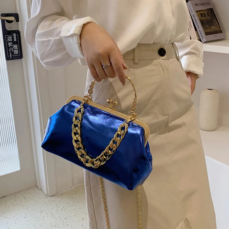 Silver Green Shoulder Bag Women Handbags Chain Crossbody Evening Clutch