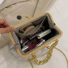 Silver Green Shoulder Bag Women Handbags Chain Crossbody Evening Clutch