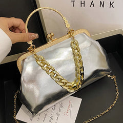 Silver Green Shoulder Bag Women Handbags Chain Crossbody Evening Clutch