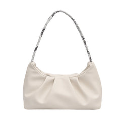 Snake Pattern Top Handle Shoulder Bag