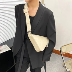 Women Triangular Chest Bags Saddle Shoulder Tote Beige Green Brown