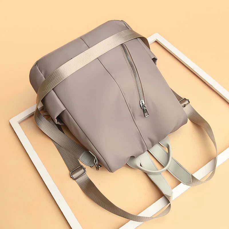 Anti-theft Women's Backpack with Diagonal Zipper