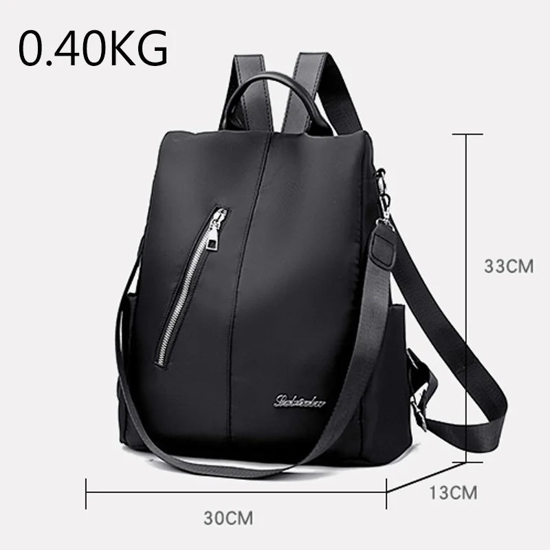 Anti-theft Women's Backpack with Diagonal Zipper