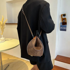 Women's String Bucket Bags Small Totes Clutch Purse Handbag