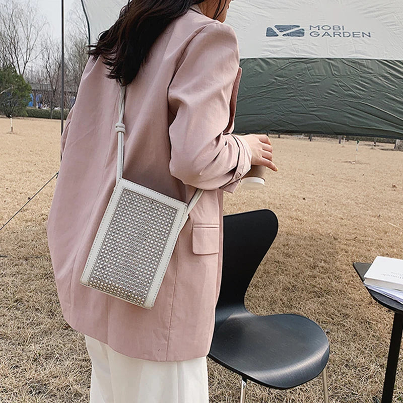 Diamond Tote Bag Women's High Solid PU Crossbody Bags