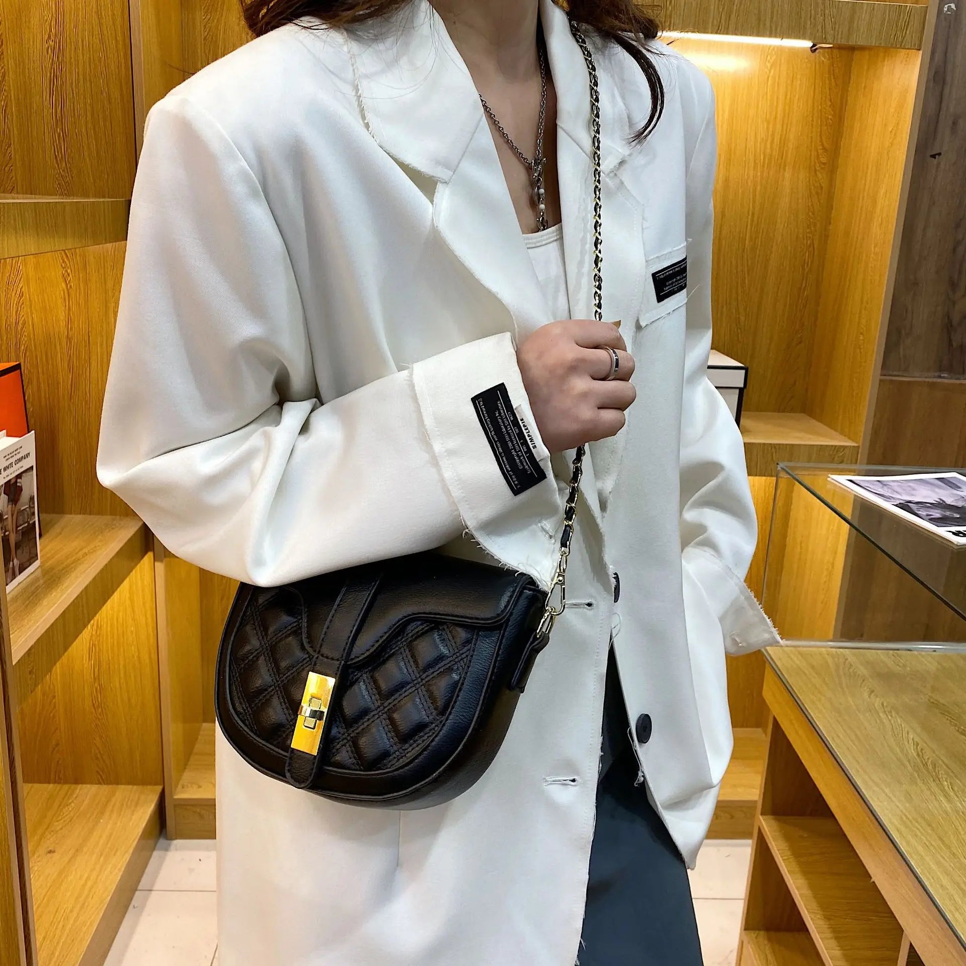 Women Embroider Line Bags Messenger Bag