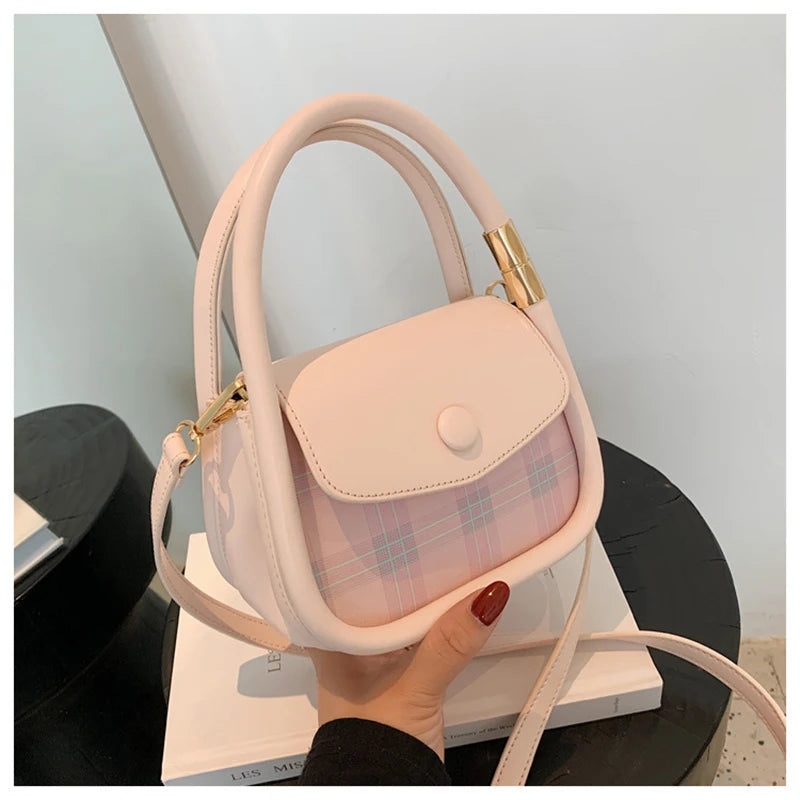 Plaid Leather Messenger Bag Waist Bag Women Bags