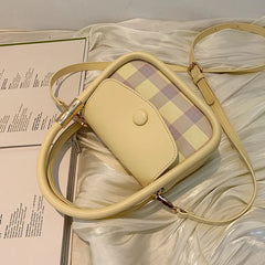 Plaid Leather Messenger Bag Waist Bag Women Bags