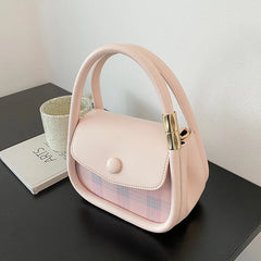 Plaid Leather Messenger Bag Waist Bag Women Bags