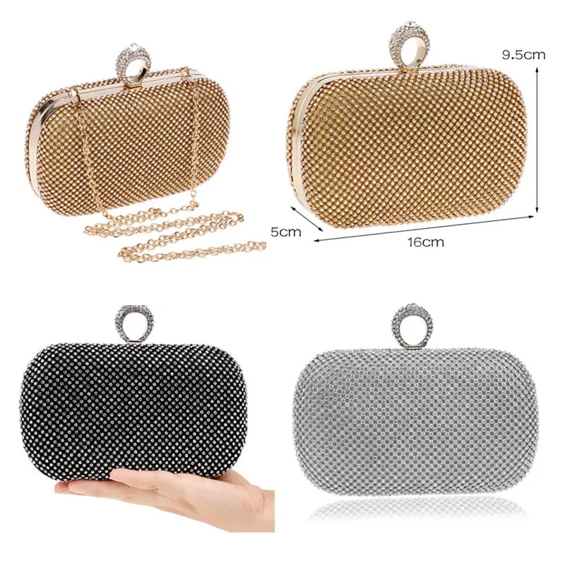 Bling Bling Chain Shoulder Bag Evening Clutch for Wedding Party