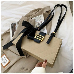 Diamond Grain Women Shoulder Bag Bow Embroidery Ladies Handbags