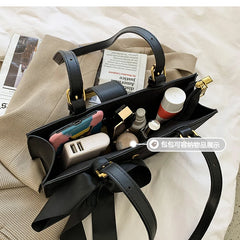 Diamond Grain Women Shoulder Bag Bow Embroidery Ladies Handbags