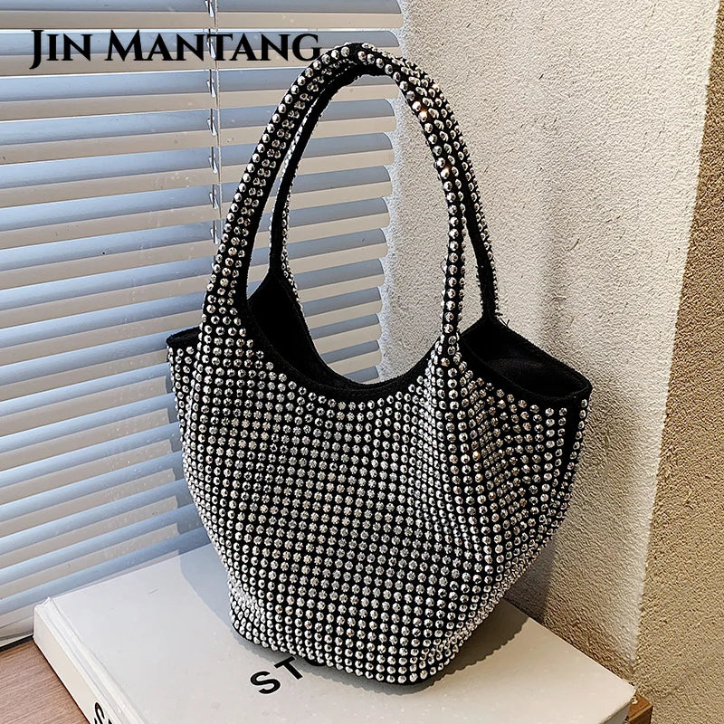 Diamond Large Capacity Tote Bucket Bag Women's Handbag Shoulder Bag