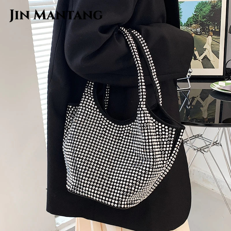 Diamond Large Capacity Tote Bucket Bag Women's Handbag Shoulder Bag
