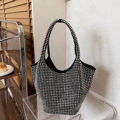 Diamond Large Capacity Tote Bucket Bag Women's Handbag Shoulder Bag