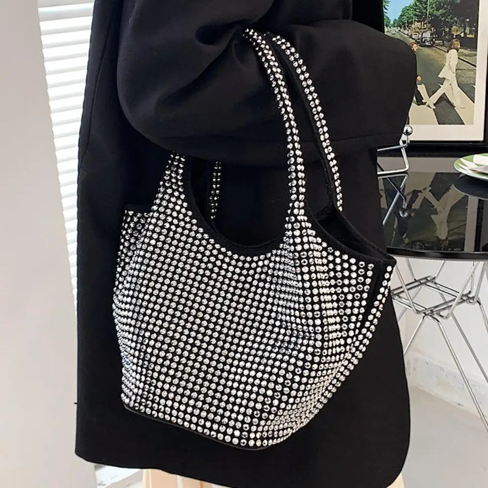 Large Capacity Diamond Tote Bucket Bag High-Quality Women's Handbag