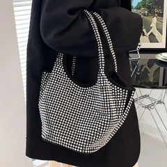 Large Capacity Diamond Tote Bucket Bag High-Quality Women's Handbag