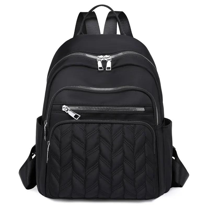 Diamond Lattice Oxford Backpacks For Women Large Capacity Female Travel Bags