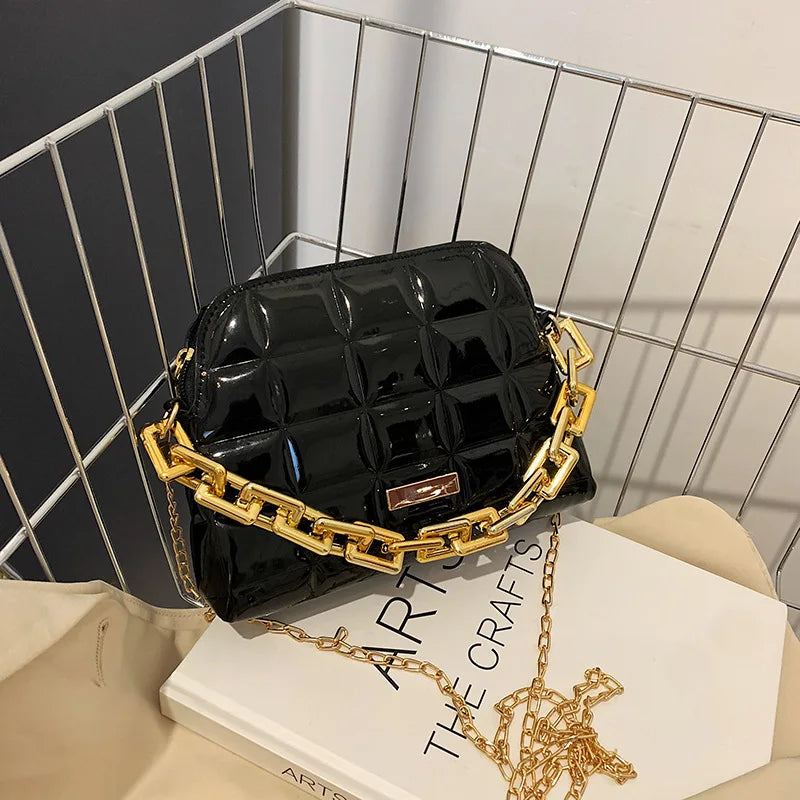 Diamond Lattice Shoulder Bag PU Leather Crossbody Handbag