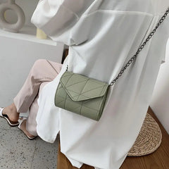 Diamond Lattice Solid Shoulder Bags Chain Mini Crossbody Bag