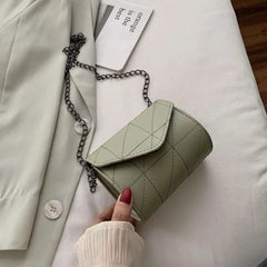 Diamond Lattice Solid Shoulder Bags Chain Mini Crossbody Bag
