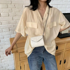 Diamond Lattice Solid Shoulder Bags Chain Mini Crossbody Bag