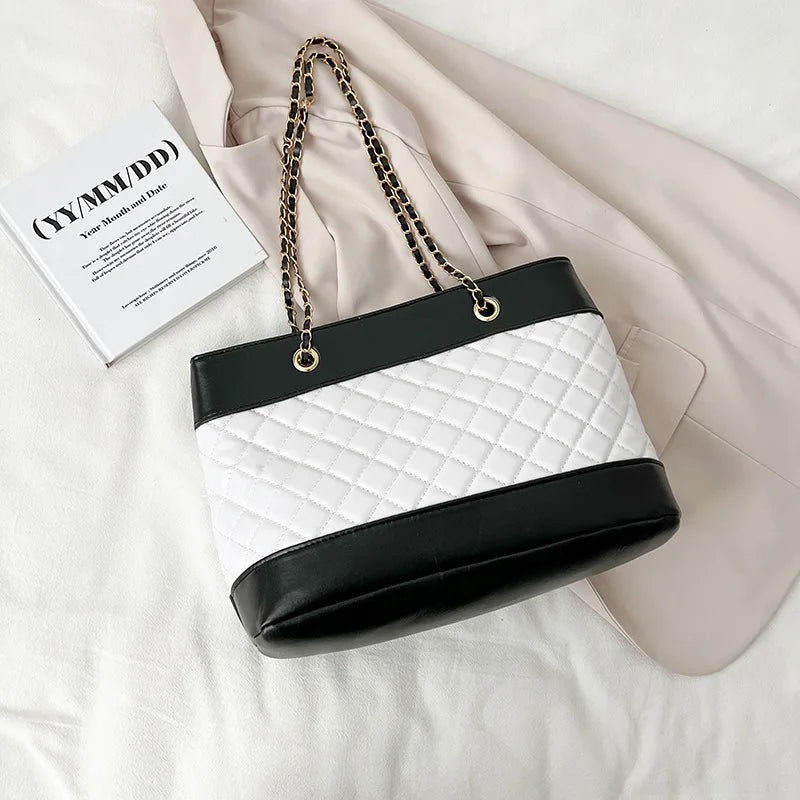 Diamond Pattern Chain Bag Women's Large Capacity Shoulder Handbag