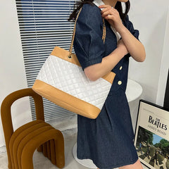 Diamond Pattern Chain Bag Women's Large Capacity Shoulder Handbag