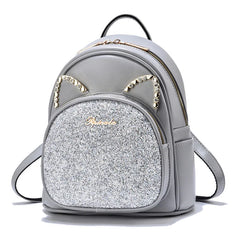 Diamond Sequin Women Backpack Rhinestone Lovely Cat