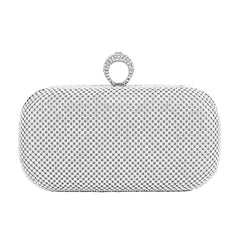 Diamond Studded Evening Bags Finger Ring Clutch