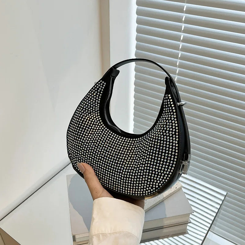 Diamond-Encrusted Underarm Bag for Women